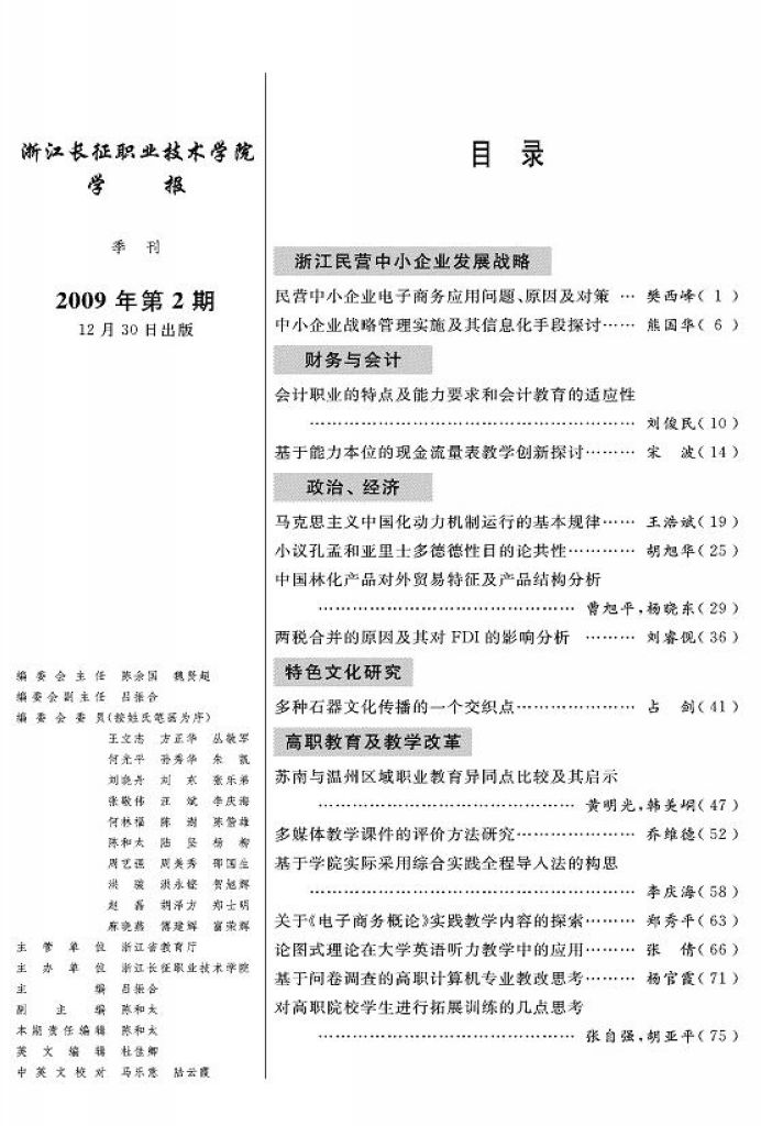 第二期学报目录